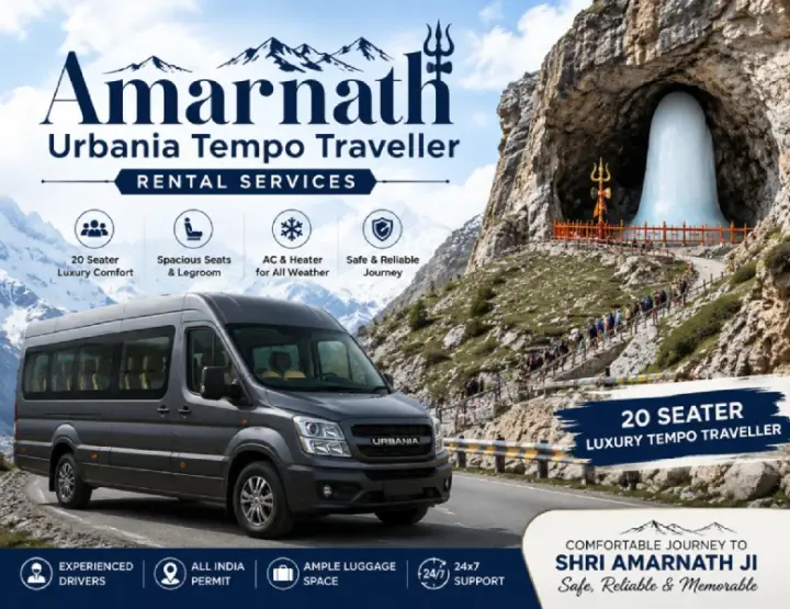 Jaipur to Amarnath Luxury Tempo Traveller
